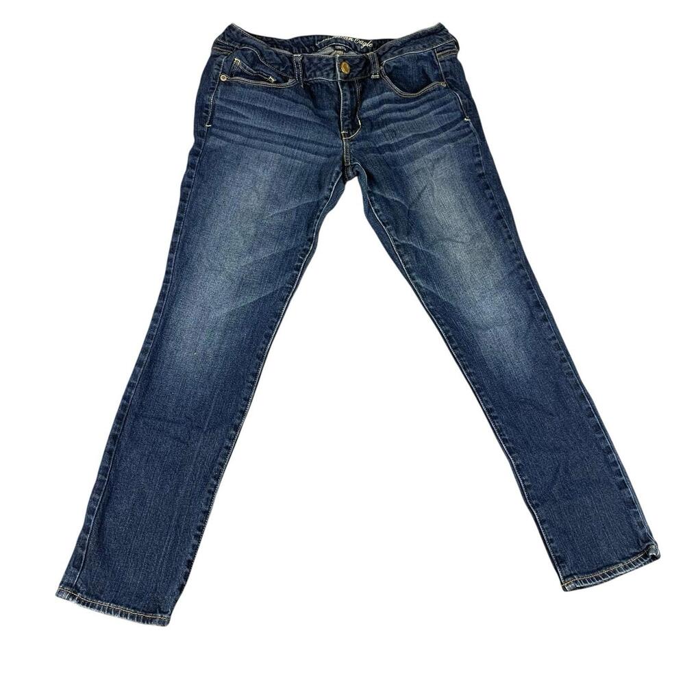 American Eagle Skinny Jeans Womens 8 Stretch Dark Wash Mid Rise